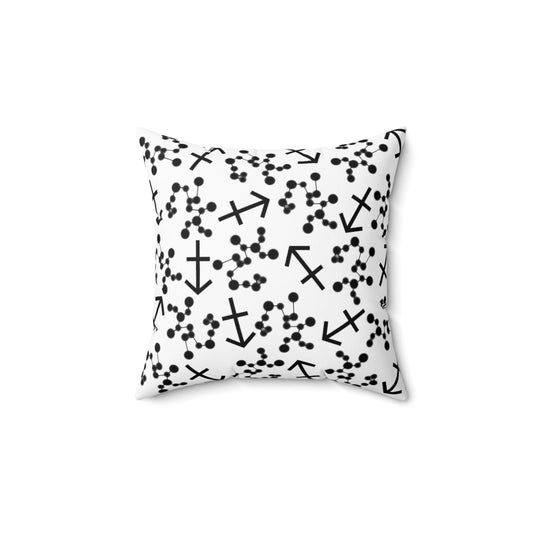 Zodiac Spun Polyester Square Pillow Sagittaurius Zodiac Sign White Pillow
