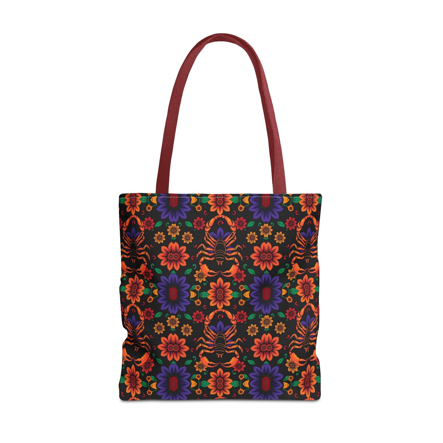 Tote Bag, (AOP), Scorpio, Zodiac v6, Flower Pattern