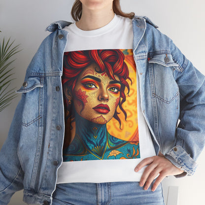 Unisex Heavy Cotton T-Shirt, Aquarius, Zodiac, Sexy Art
