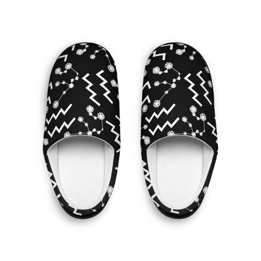 Women's Indoor Slippers, Aquarius Zodiac Sign, 100% polyester, Outer-layer and lining