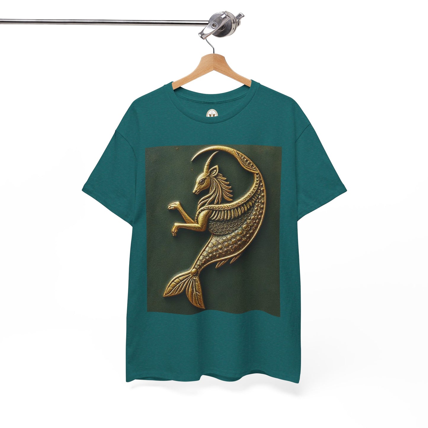 Unisex Heavy Cotton T-Shirt, Capricorn Animal v1, Symbol, Zodiac Design