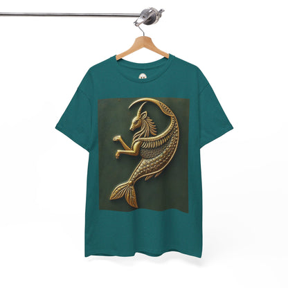 Unisex Heavy Cotton T-Shirt, Capricorn Animal v1, Symbol, Zodiac Design