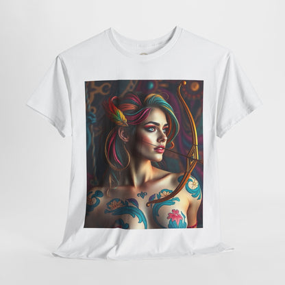 Unisex Heavy Cotton T-Shirt, Sagittarius, Zodiac v1, Sexy Art