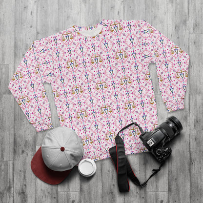 Unisex Sweatshirt (AOP), Libra, Zodiac, Jewel Pattern
