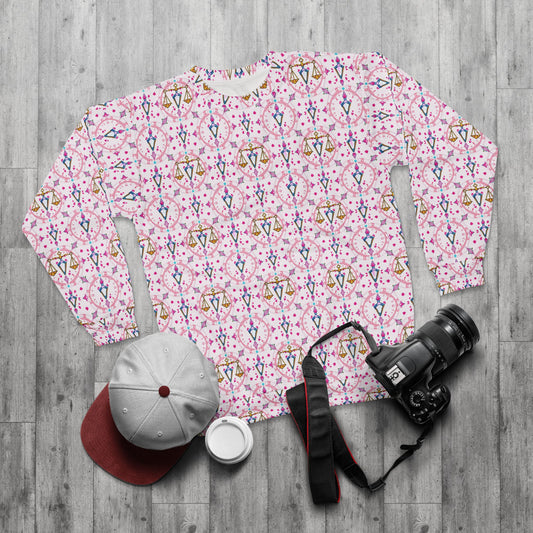 Unisex Sweatshirt (AOP), Libra, Zodiac, Jewel Pattern