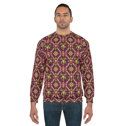 Unisex Sweatshirt (AOP), Capricorn, Zodiac, Jewel Pattern