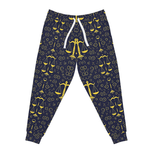 Athletic Joggers, Zodiac Design, Pattern, Libra, AOP