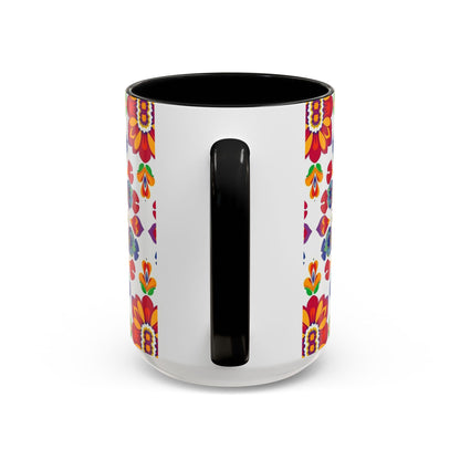Accent Coffee Mug, Libra, Zodiac v1, Flower Pattern, (11, 15oz)