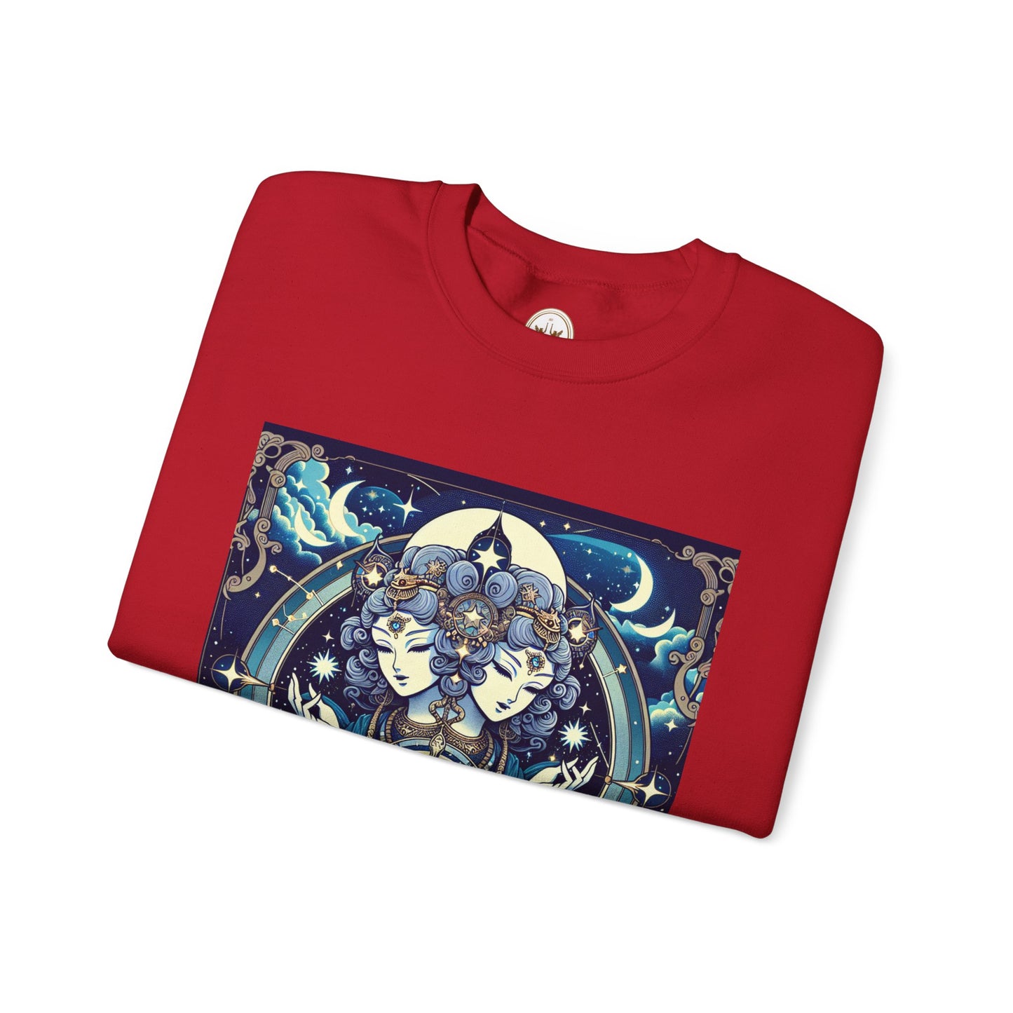 Unisex Heavy Blend™ Crewneck Sweatshirt,Twin Body, Gemini Zodiac Design
