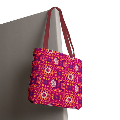 Tote Bag (AOP), Gemini, Zodiac v1, Flower Pattern