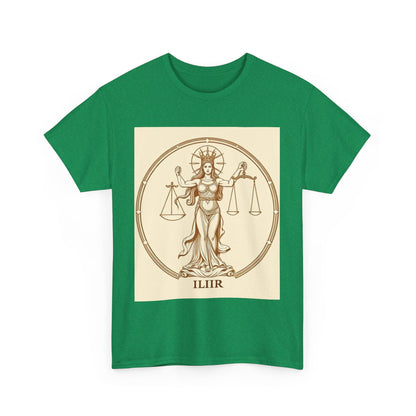 Unisex Heavy Cotton T-Shirt, Libra Goddess, Zodiac Design