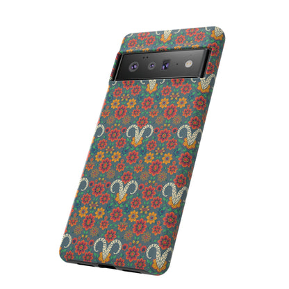 Tough Cases, Aries, Zodiac v3, Flower Pattern