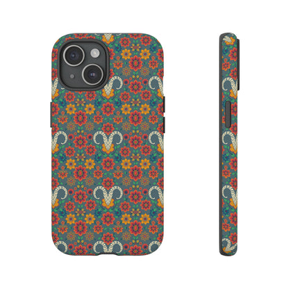 Tough Cases, Aries, Zodiac v3, Flower Pattern