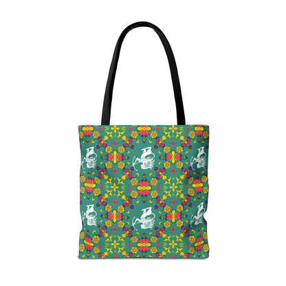 Tote Bag, (AOP), Sagittarius, Zodiac v6, Flower Pattern