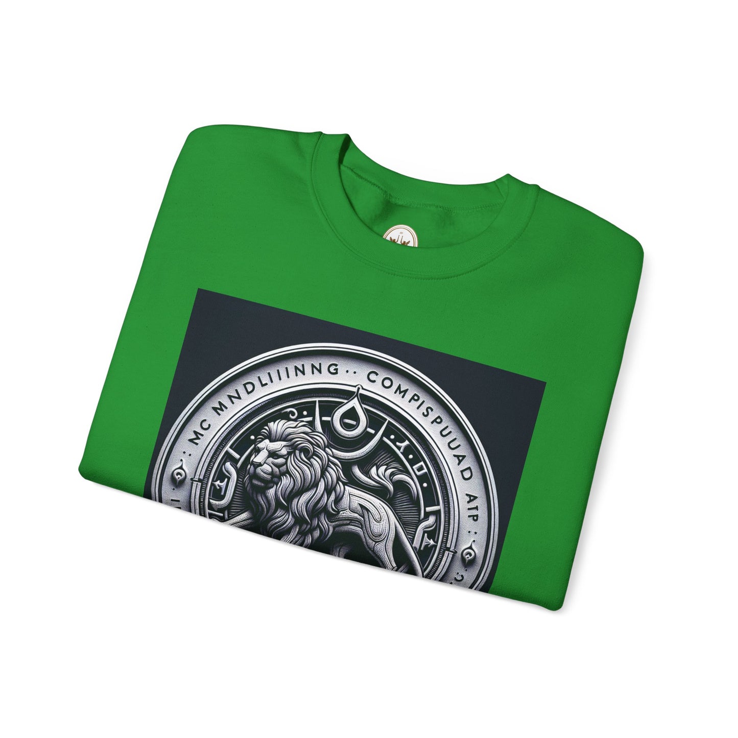 Unisex Heavy Blend™ Crewneck Sweatshirt, Lion Coin, Leo Zodiac Design