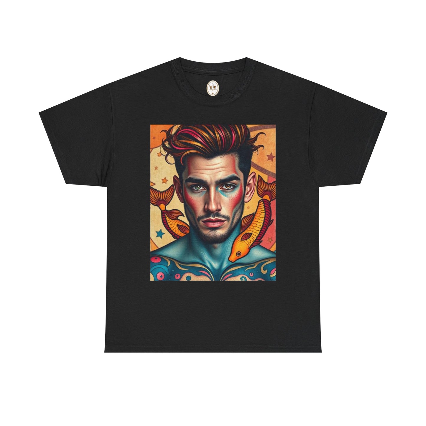 Unisex Heavy Cotton T-Shirt, Pisces, Zodiac v2, Sexy Art