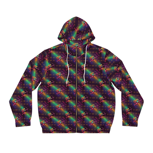 Full-Zip Hoodie (AOP), Sagittarius, Zodiac v3, Pattern