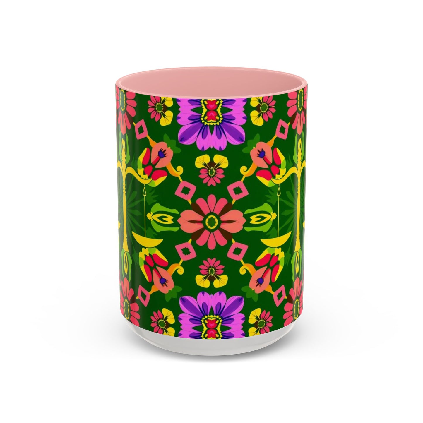 Accent Coffee Mug, Libra, Zodiac, Flower Pattern, (11, 15oz)