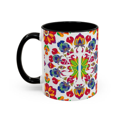 Accent Coffee Mug, Libra, Zodiac v1, Flower Pattern, (11, 15oz)