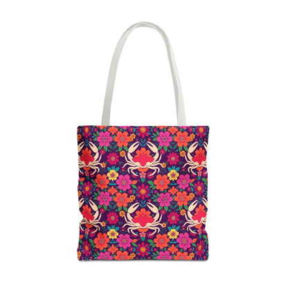 Tote Bag (AOP), Cancer, Zodiac, Flower Pattern
