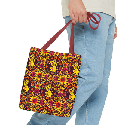 Tote Bag (AOP), Virgo, Zodiac v2, Flower Pattern