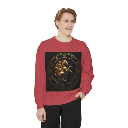 Garment-Dyed Sweatshirt, Unisex, Space Animal Design v1, Virgo