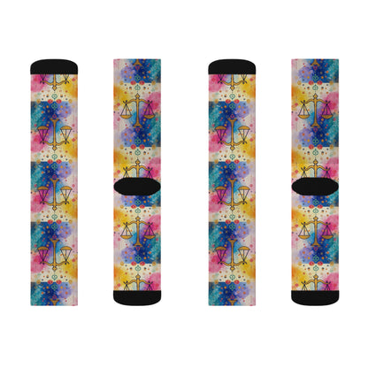 Sublimation Socks, Libra, Zodiac v2, Pattern