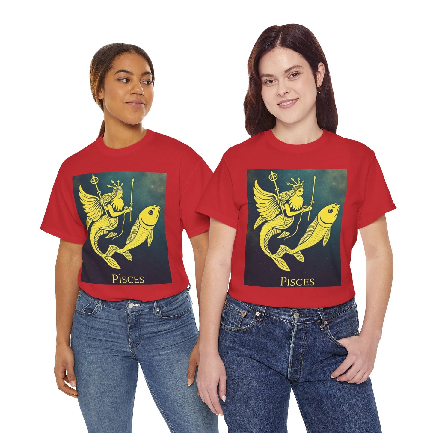 Unisex Heavy Cotton T-Shirt, Pisces Queen, Zodiac Design