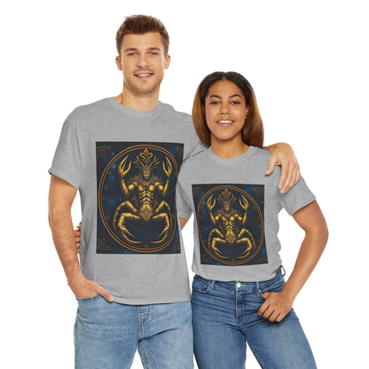 Unisex Heavy Cotton T-Shirt, Scorpion King 1v, Cancer Zodiac Design