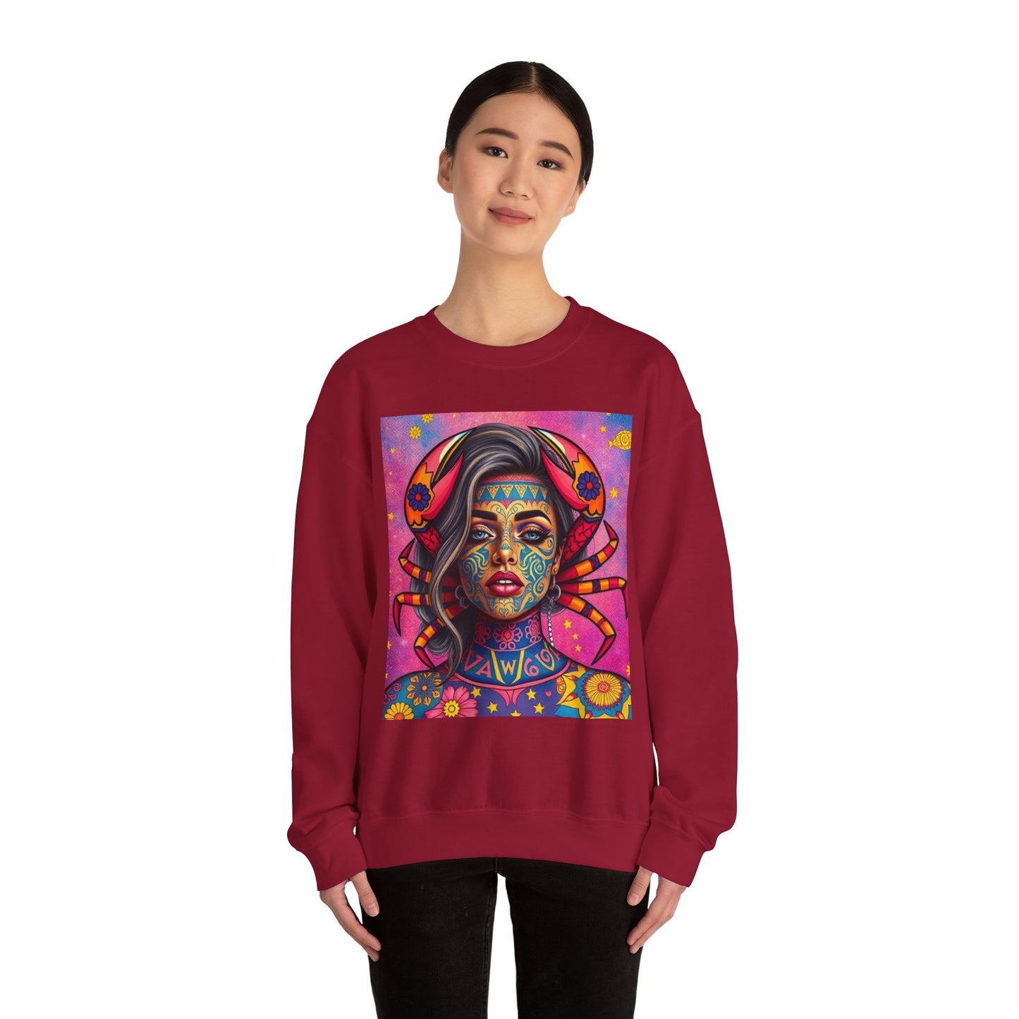 Unisex Heavy Blend™ Crewneck Sweatshirt, Cancer, Zodiac, Sexy Pattern