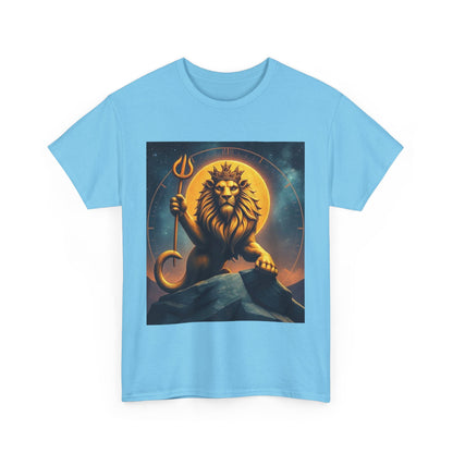 Unisex Heavy Cotton T-Shirt, King of Lions v2, Leo Zodiac Design
