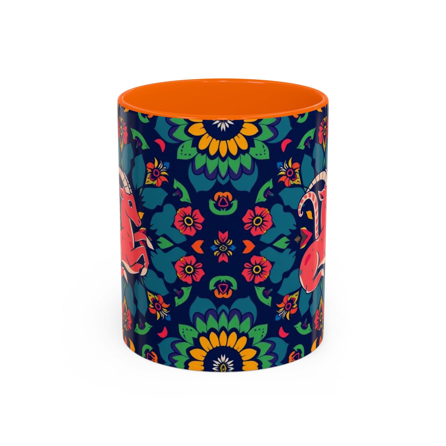 Accent Coffee Mug, Capricorn, Zodiac, Flower Pattern, (11, 15oz)