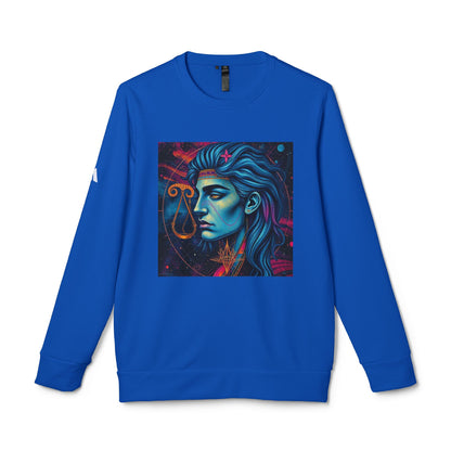 Adidas, Unisex Fleece Crewneck Sweatshirt, Libra, Pop Art, Zodiac