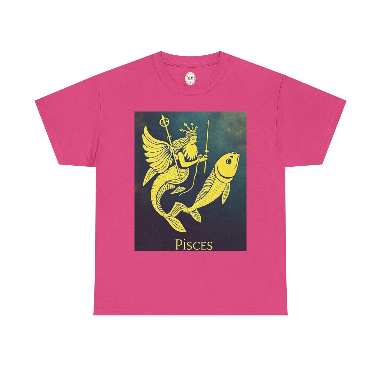 Unisex Heavy Cotton T-Shirt, Pisces Quuen v1, Zodiac Design