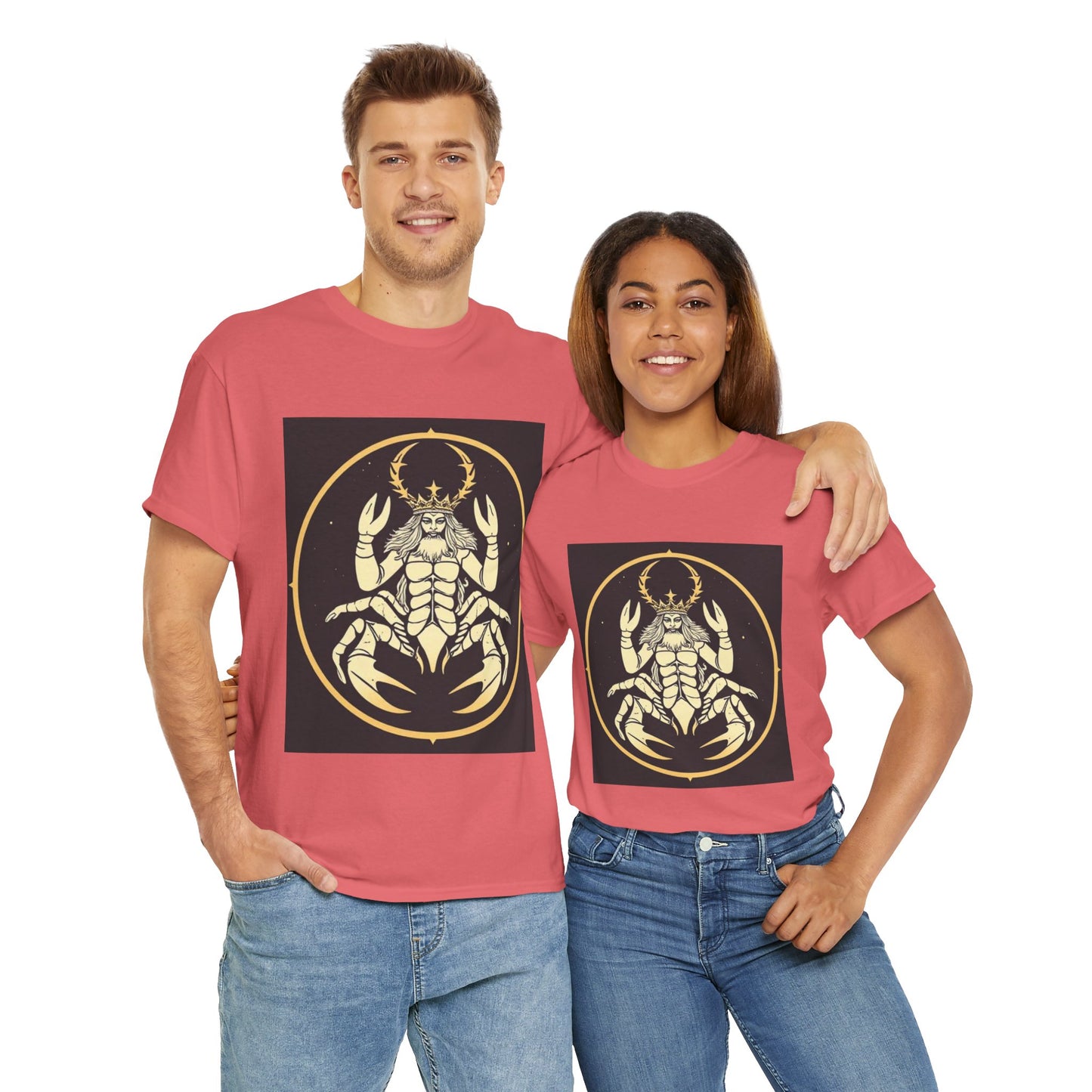 Unisex Heavy Cotton T-Shirt, Scorpio King, Print Art, Zodiac Design