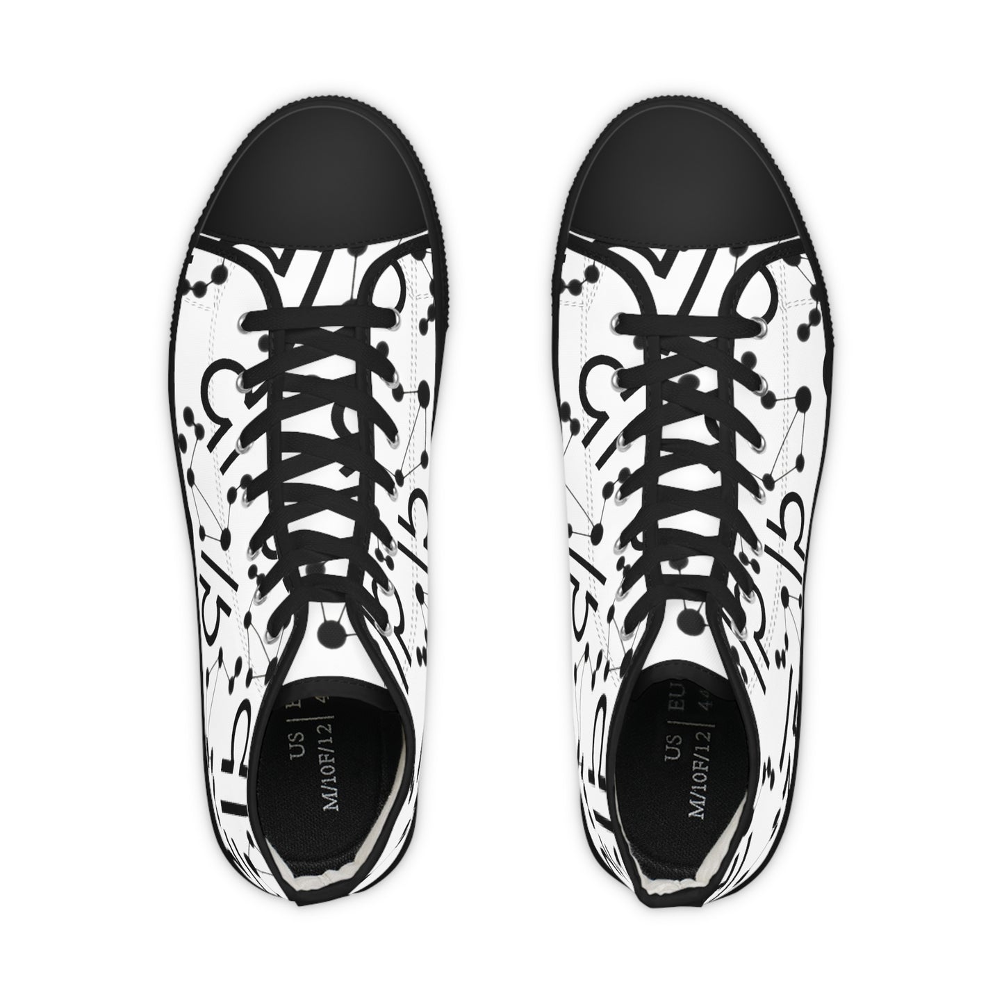 Men's High Top Sneakers, Breathable polyester canvas, Libra Zodiac Design