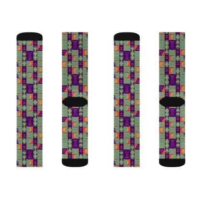 Sublimation Socks, Aquarius, Zodiac v2, Shapes Pattern