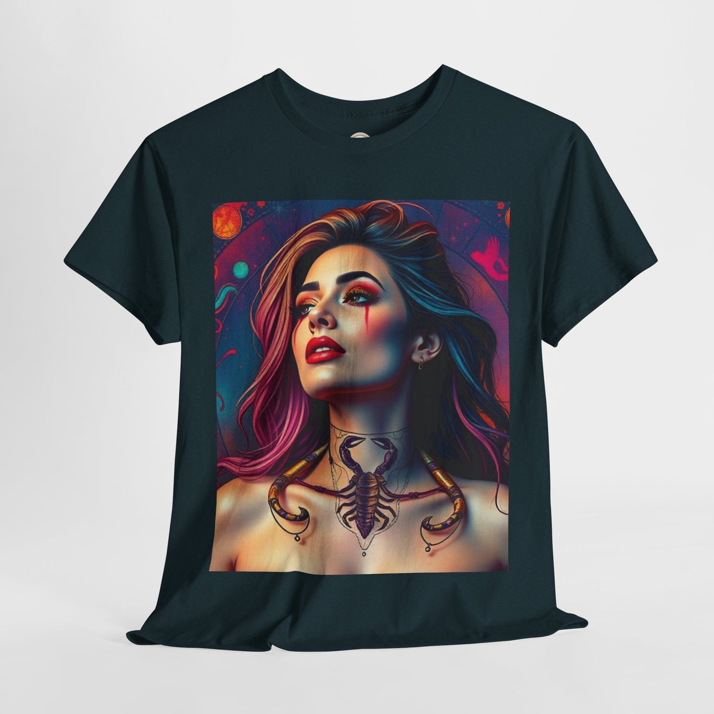 Unisex Heavy Cotton T-Shirt, Scorpio, Zodiac v1, Sexy Art
