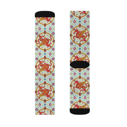 Sublimation Socks, Aquarius, Zodiac v2, Jewel Pattern