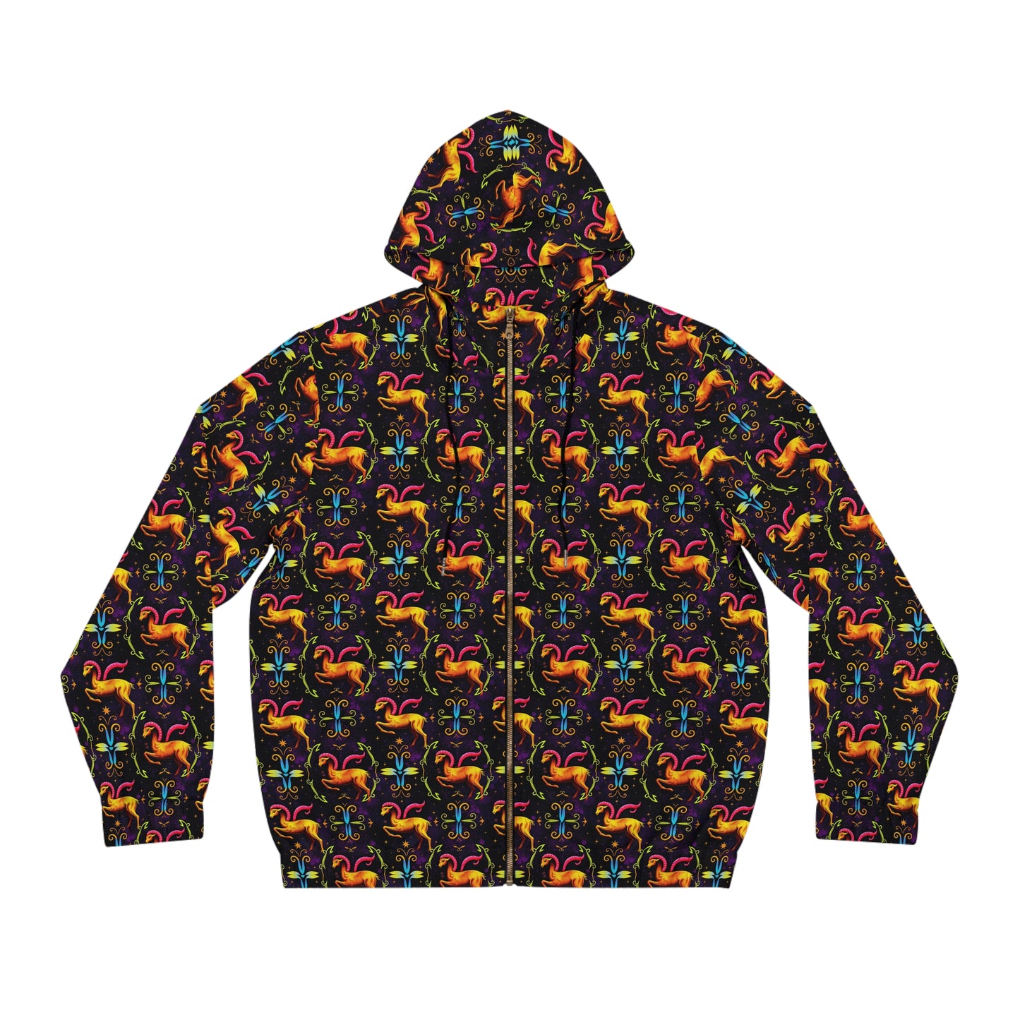 Full-Zip Hoodie (AOP), Aries, Zodiac, Pattern