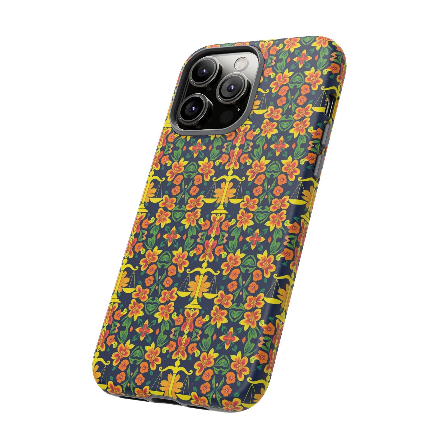Tough Cases, Libra, Zodiac v3, Flower Pattern