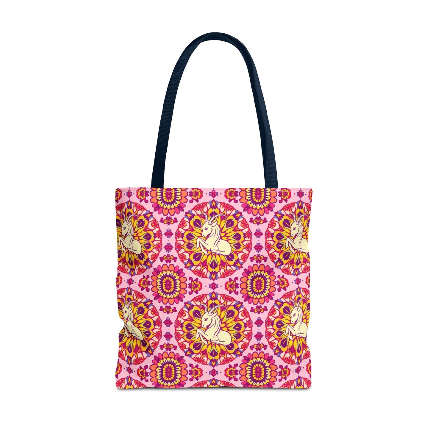 Tote Bag, (AOP), Capricorn, Zodiac v1, Flower Pattern
