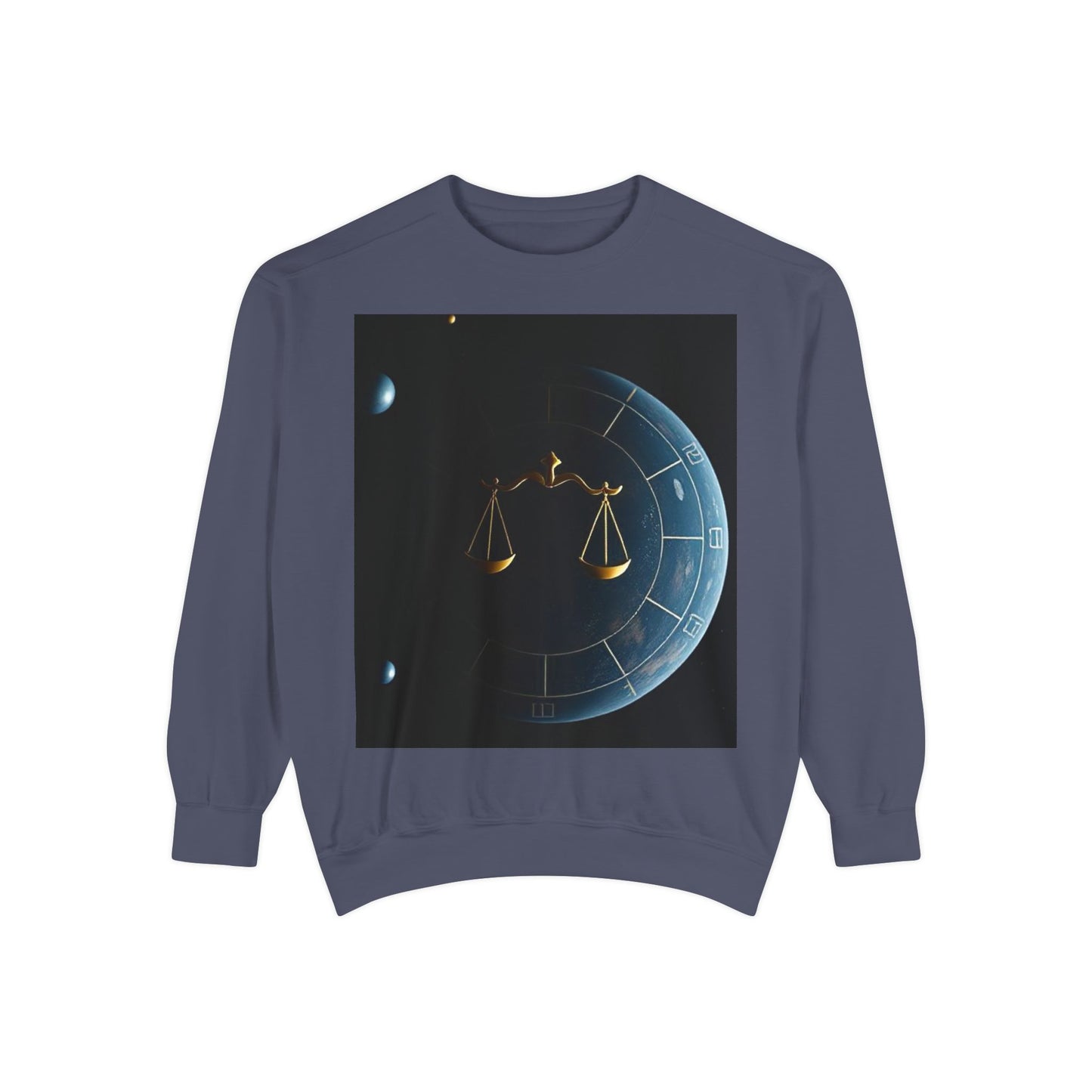 Garment-Dyed Sweatshirt, Unisex, Space Animal Design v1, Libra