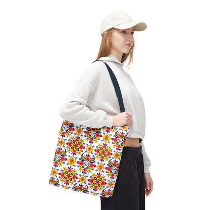 Tote Bag (AOP), Taurus, Zodiac, Flower Pattern