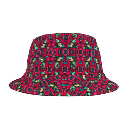 Bucket Hat, (AOP), Pisces v1, Zodiac, Shape Pattern