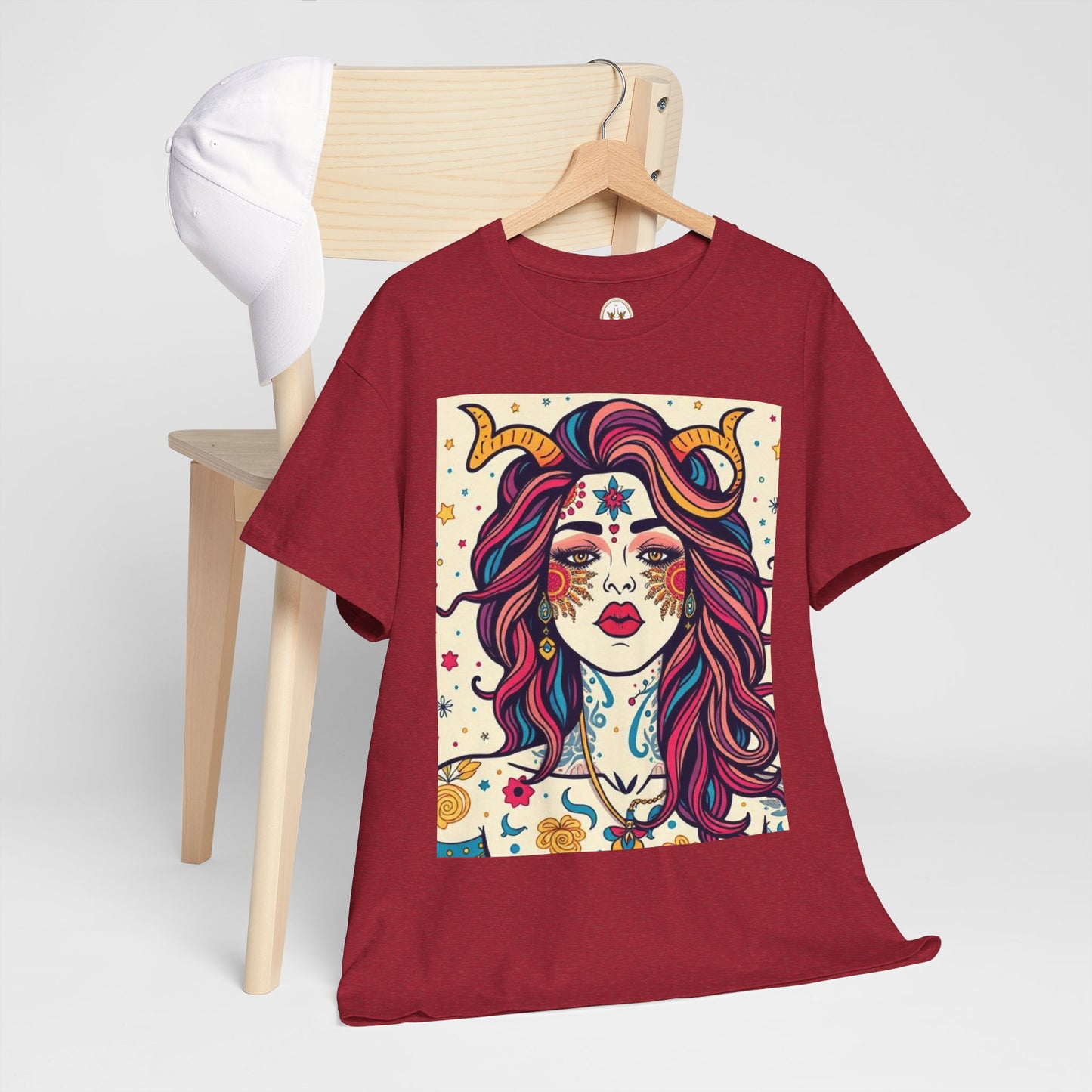 Unisex Heavy Cotton T-Shirt, Virgo, Zodiac v3, Sexy Art