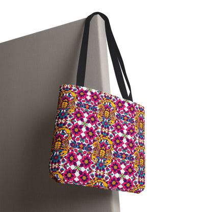 Tote Bag (AOP), Scorpio, Zodiac v1, Flower Pattern