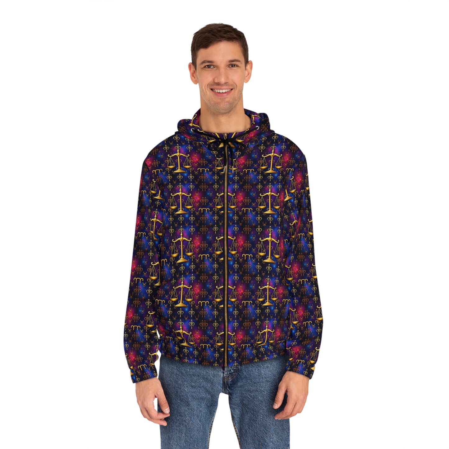 Full-Zip Hoodie (AOP), Libra, Zodiac, Pattern