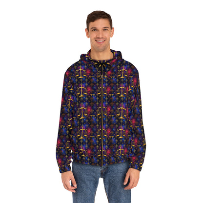 Full-Zip Hoodie (AOP), Libra, Zodiac, Pattern