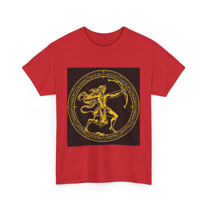 Unisex Heavy Cotton T-Shirt, Mythical Faun/Satyr, Sagittarius Zodiac Design